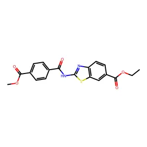 Ethyl 2-(4-(methoxycarbonyl)benzamido)benzo[d]thiazole-6-carboxylate structure