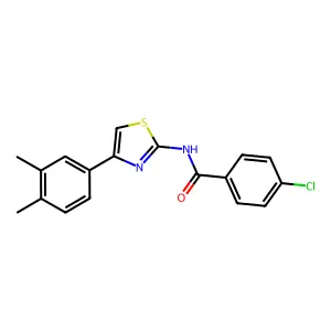 4-chloro-N-[4-(3,4-dimethylphenyl)-1,3-thiazol-2-yl]benzamide structure