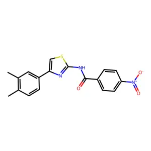 N-[4-(3,4-dimethylphenyl)-1,3-thiazol-2-yl]-4-nitrobenzamide structure