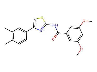 N-[4-(3,4-dimethylphenyl)-1,3-thiazol-2-yl]-3,5-dimethoxybenzamide structure