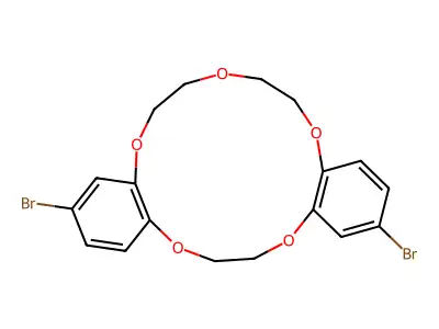Dibenzo[b,h][1,4,7,10,13]pentaoxacyclopentadecin, 2,13-dibromo-6,7,9,10,17,18-hexahydro- structure
