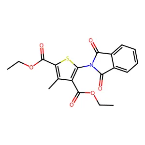 Diethyl 5-(1,3-dioxoisoindolin-2-yl)-3-methylthiophene-2,4-dicarboxylate structure