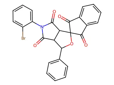 5-(2-bromophenyl)-3-phenyl-3a,6a-dihydrospiro[furo[3,4-c]pyrrole-1,2'-indene]-1',3',4,6(3H,5H)-tetrone structure