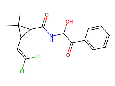 3-(2,2-Dichloroethenyl)-N-(1-hydroxy-2-oxo-2-phenylethyl)-2,2-dimethyl-cyclopropanecarboxamide structure