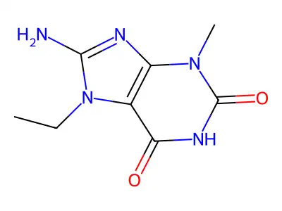 8-amino-7-ethyl-3-methyl-1H-purine-2,6(3H,7H)-dione structure