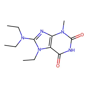 8-(Diethylamino)-7-ethyl-3,7-dihydro-3-methyl-1H-purine-2,6-dione structure