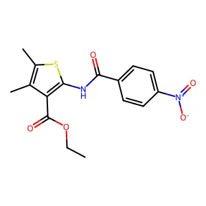 Ethyl 4,5-dimethyl-2-(4-nitrobenzamido)thiophene-3-carboxylate structure