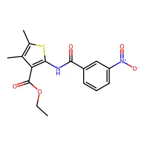 Ethyl 4,5-dimethyl-2-(3-nitrobenzamido)thiophene-3-carboxylate structure