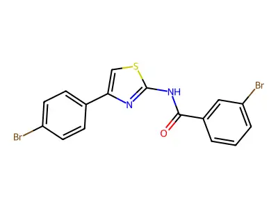 3-bromo-N-[4-(4-bromophenyl)-1,3-thiazol-2-yl]benzamide structure