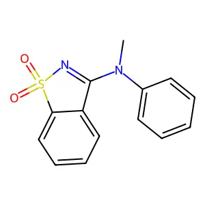 N-methyl-1,1-dioxo-N-phenyl-1,2-benzothiazol-3-amine structure