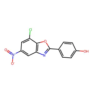 4-(7-Chloro-5-nitro-2-benzoxazolyl)phenol structure