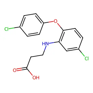 3-[5-Chloro-2-(4-chlorophenoxy)anilino]propanoic acid structure
