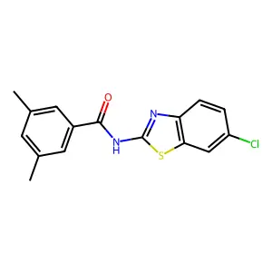 N-(6-chloro-1,3-benzothiazol-2-yl)-3,5-dimethylbenzamide structure