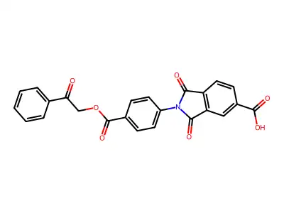 1,3-dioxo-2-{4-[(2-oxo-2-phenylethoxy)carbonyl]phenyl}isoindoline-5-carboxylic acid structure
