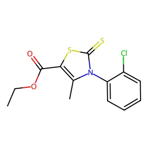Ethyl 3-(2-chlorophenyl)-4-methyl-2-sulfanylidene-1,3-thiazole-5-carboxylate structure