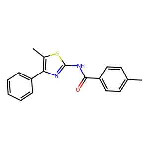 4-methyl-N-(5-methyl-4-phenyl-1,3-thiazol-2-yl)benzamide structure
