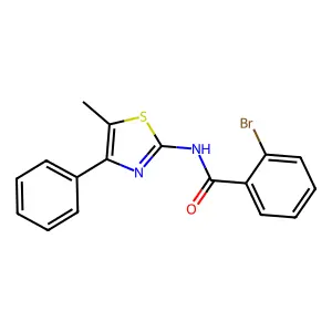 2-bromo-N-(5-methyl-4-phenyl-1,3-thiazol-2-yl)benzamide structure
