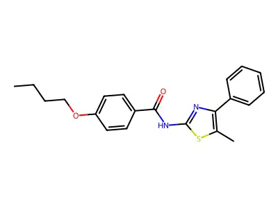 4-butoxy-N-(5-methyl-4-phenyl-1,3-thiazol-2-yl)benzamide structure