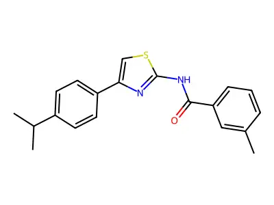N-(4-(4-isopropylphenyl)thiazol-2-yl)-3-methylbenzamide structure