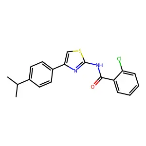 2-chloro-N-(4-(4-isopropylphenyl)thiazol-2-yl)benzamide structure