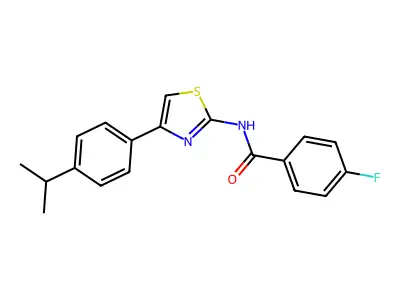 4-fluoro-N-(4-(4-isopropylphenyl)thiazol-2-yl)benzamide structure