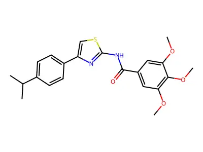 N-(4-(4-isopropylphenyl)thiazol-2-yl)-3,4,5-trimethoxybenzamide structure