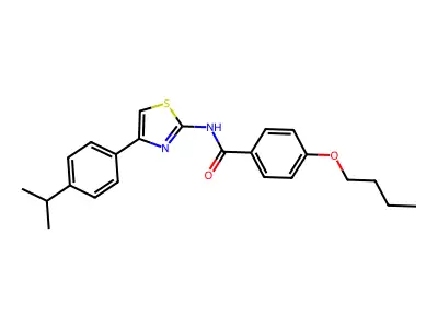 4-butoxy-N-(4-(4-isopropylphenyl)thiazol-2-yl)benzamide structure