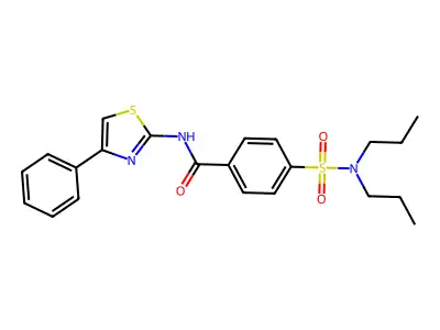 4-(dipropylsulfamoyl)-N-(4-phenyl-1,3-thiazol-2-yl)benzamide structure