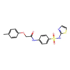 2-(4-methylphenoxy)-N-[4-(1,3-thiazol-2-ylsulfamoyl)phenyl]acetamide structure