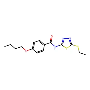 4-Butoxy-N-[5-(ethylsulfanyl)-1,3,4-thiadiazol-2-YL]benzamide structure