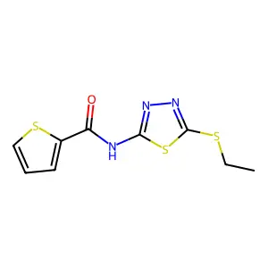 N-[5-(Ethylthio)-1,3,4-thiadiazol-2-yl]-2-thiophenecarboxamide structure