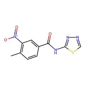 4-methyl-3-nitro-N-(1,3,4-thiadiazol-2-yl)benzamide structure