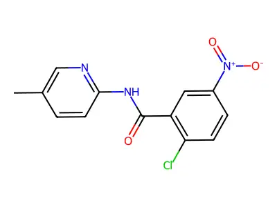 2-chloro-N-(5-methylpyridin-2-yl)-5-nitrobenzamide structure