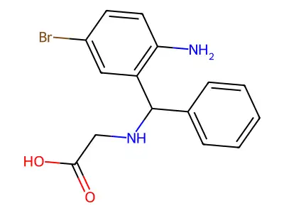 N-[(2-amino-5-bromophenyl)(phenyl)methyl]glycine structure