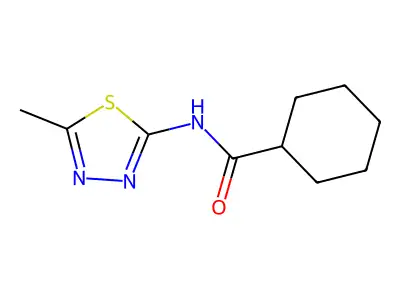 N-(5-methyl-1,3,4-thiadiazol-2-yl)cyclohexanecarboxamide structure
