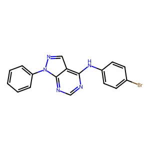 N-(4-bromophenyl)-1-phenyl-1H-pyrazolo[3,4-d]pyrimidin-4-amine structure