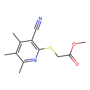 Methyl 2-(3-cyano-4,5,6-trimethyl-2-pyridylthio)acetate structure