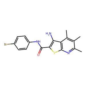 3-amino-N-(4-bromophenyl)-4,5,6-trimethylthieno[2,3-b]pyridine-2-carboxamide structure