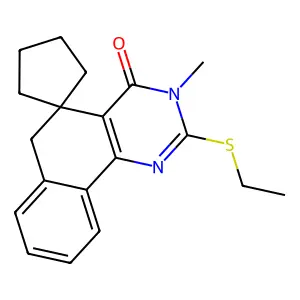 2-ethylsulfanyl-3-methylspiro[6H-benzo[h]quinazoline-5,1'-cyclopentane]-4-one structure