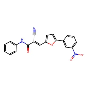 2-Cyano-3-[5-(3-nitro-phenyl)-furan-2-yl]-N-phenyl-acrylamide structure