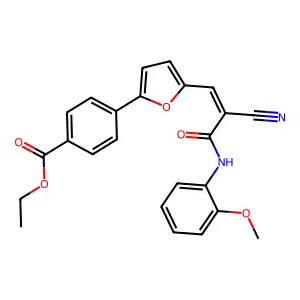 Ethyl 4-{5-[2-cyano-3-(2-methoxyanilino)-3-oxo-1-propenyl]-2-furyl}benzoate structure