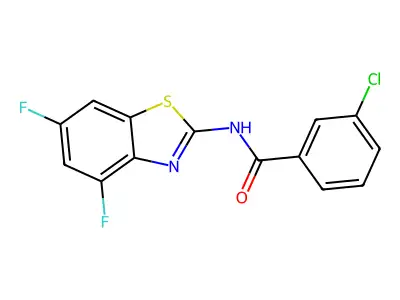 3-chloro-N-(4,6-difluoro-1,3-benzothiazol-2-yl)benzamide structure