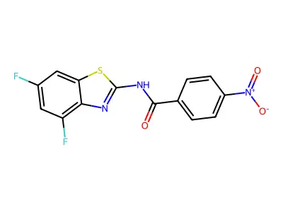 N-(4,6-difluoro-1,3-benzothiazol-2-yl)-4-nitrobenzamide structure