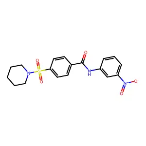 N-(3-nitrophenyl)-4-(piperidin-1-ylsulfonyl)benzamide structure