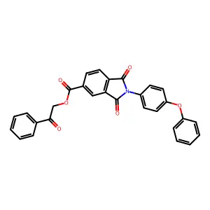2-Oxo-2-phenylethyl 1,3-dioxo-2-(4-phenoxyphenyl)isoindoline-5-carboxylate structure