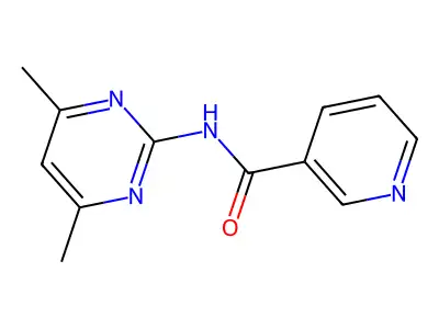 N-(4,6-dimethylpyrimidin-2-yl)nicotinamide structure