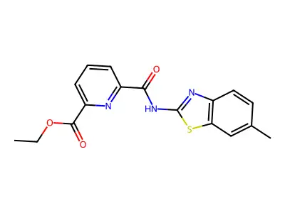 Ethyl 6-((6-methylbenzo[d]thiazol-2-yl)carbamoyl)picolinate structure