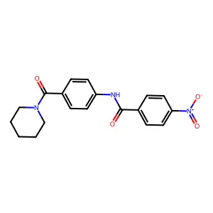 4-nitro-N-[4-(piperidine-1-carbonyl)phenyl]benzamide structure
