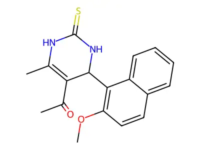 1-[4-(2-methoxynaphthalen-1-yl)-6-methyl-2-sulfanylidene-3,4-dihydro-1H-pyrimidin-5-yl]ethanone structure