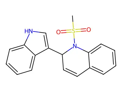 2-(1H-indol-3-yl)-1-methylsulfonyl-2H-quinoline structure